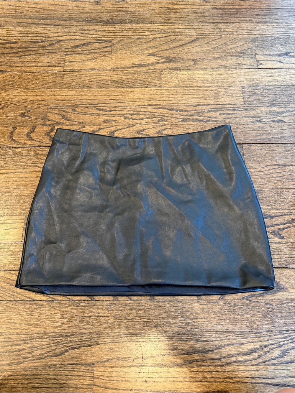 NWT - Women's Black Faux Leather Mini Skirt - C#1